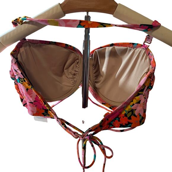 Shade & Shore Women's Floral Print Strappy Bandeau Bikini Top - Size 36DD - NWT - Picture 6 of 7